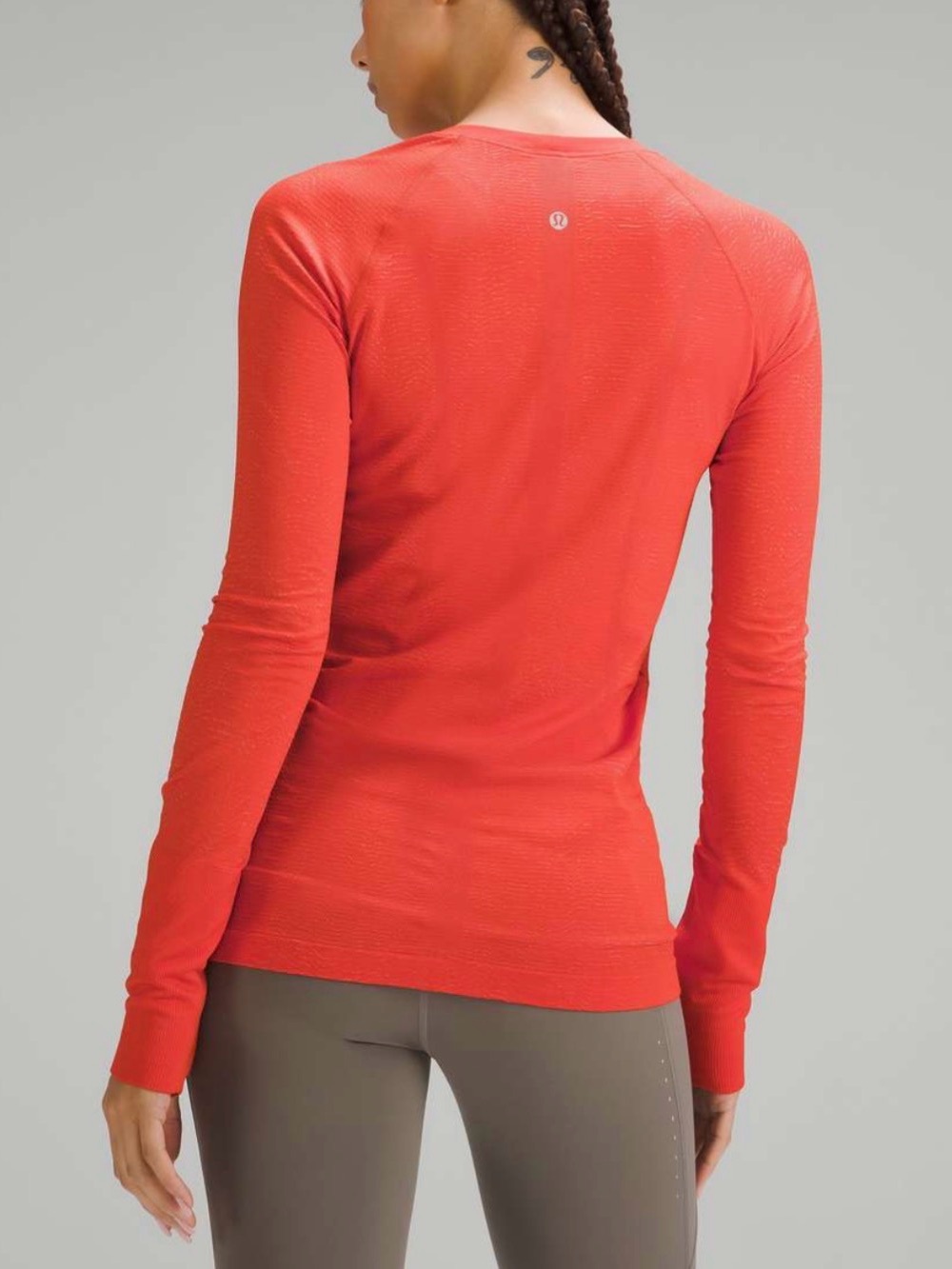 Lululemon Swiftly Tech Long Sleeve 2.0 Ripple Wave Solar Orange Size 10